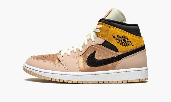 Кроссовки Air Jordan 1 Mid SE WMNS «Particle Beige» розовый