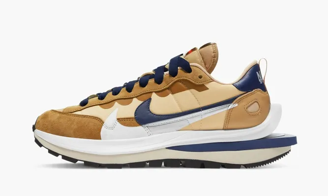Кроссовки Nike Sacai Vaporwaffle «Tan Navy» коричневый