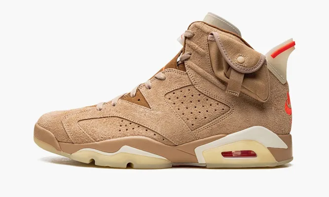 Кроссовки Air Jordan 6 Retro «Travis Scott British Khaki» коричневый