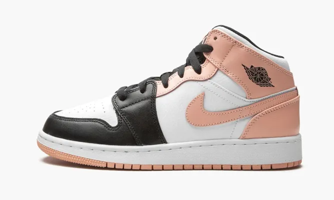 Кроссовки Air Jordan 1 Mid GS «Crimson Tint Toe» розовый
