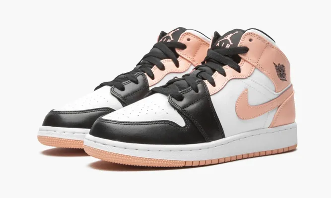 Кроссовки Air Jordan 1 Mid GS «Crimson Tint Toe» розовый
