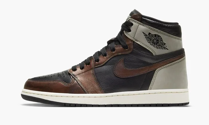 Кроссовки Air Jordan 1 High OG «Patina» коричневый