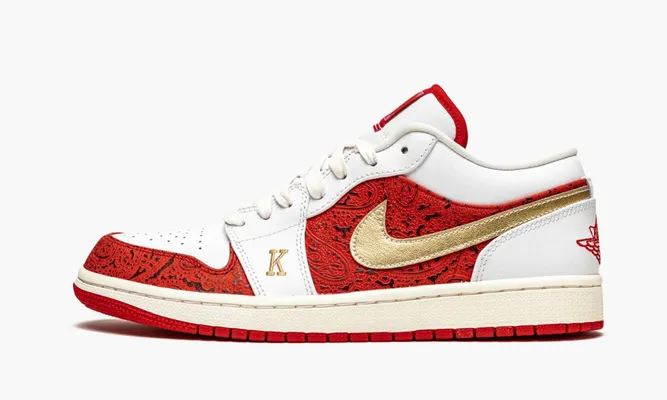 Кроссовки Air Jordan 1 Low «Spades» белый,красный