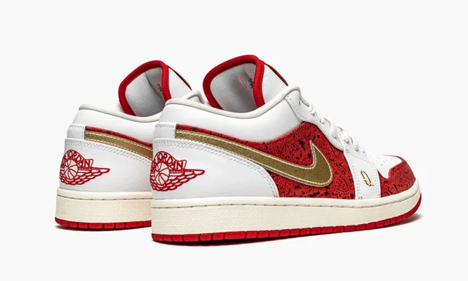 Кроссовки Air Jordan 1 Low GS «Spades» белый,красный
