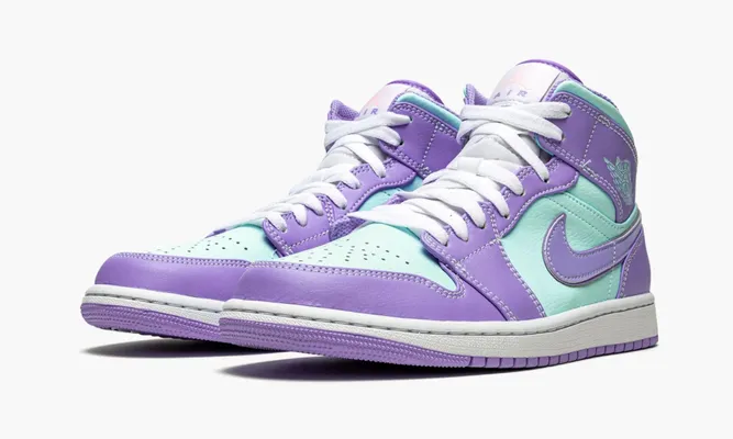 Кроссовки Air Jordan 1 Mid «Purple Aqua» фиолетовый