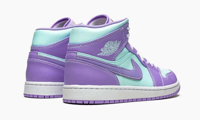 Кроссовки Air Jordan 1 Mid «Purple Aqua» фиолетовый