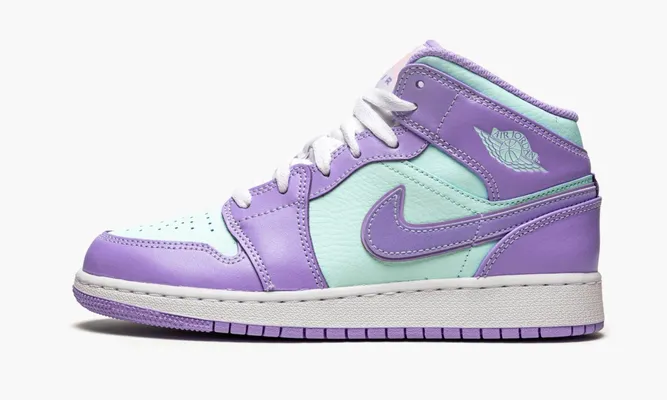 Кроссовки Air Jordan 1 Mid GS «Aqua Blue» lightBlue