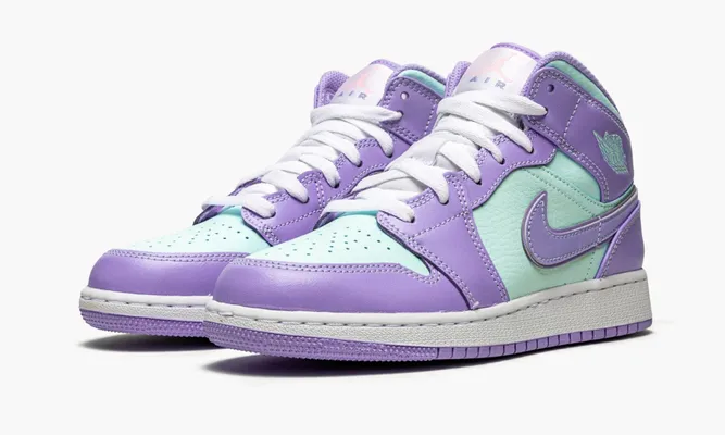 Кроссовки Air Jordan 1 Mid GS «Aqua Blue» lightBlue