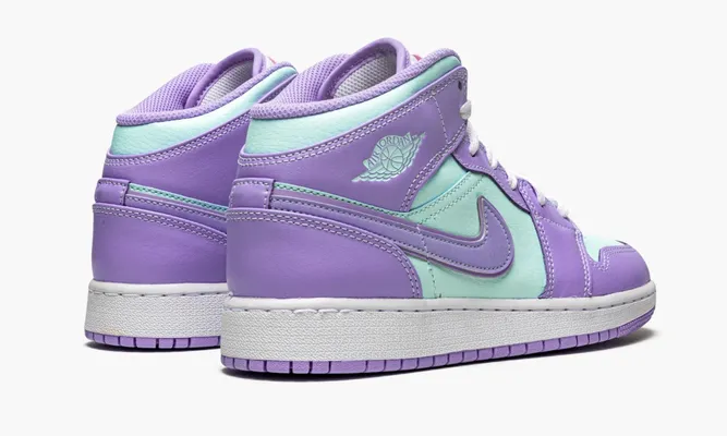Кроссовки Air Jordan 1 Mid GS «Aqua Blue» lightBlue