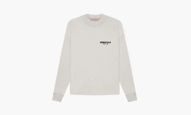 Одежда Fear Of God Essentials Long Sleeve Ss22 «Tee Light Oatmeal» серый