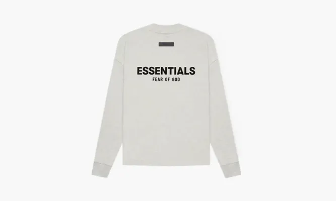 Одежда Fear Of God Essentials Long Sleeve Ss22 «Tee Light Oatmeal» серый
