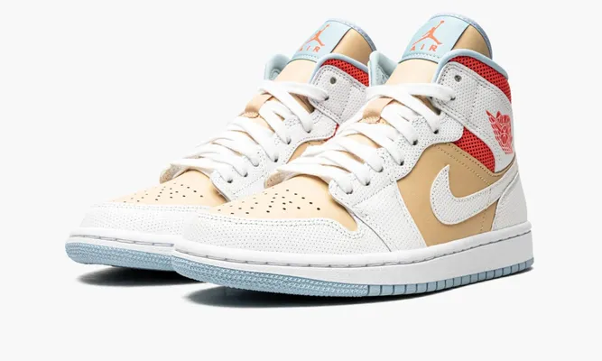 Кроссовки Air Jordan 1 Mid SE WMNS «Sesame» желтый