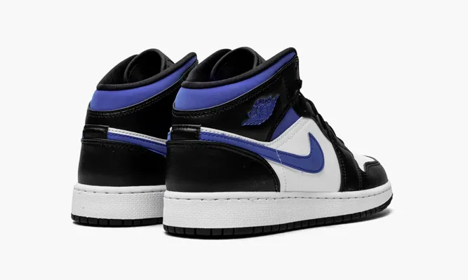 Кроссовки Air Jordan 1 Mid GS «White Black Royal» синий