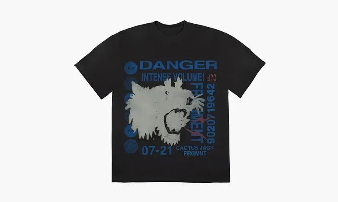 Одежда Travis Scott Cactus Jack X Fragment Danger Tee «Washed Black» черный