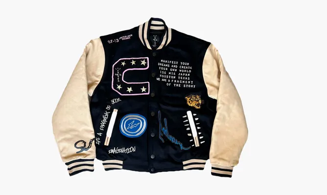 Одежда Travis Scott X Fragment Cactus Jack Jacket «Manifest Letterman» синий