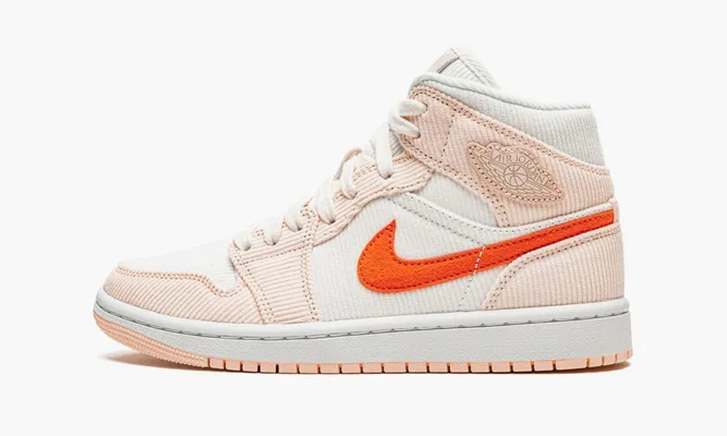 Кроссовки Air Jordan 1 Mid WMNS «Corduroy Sail» розовый
