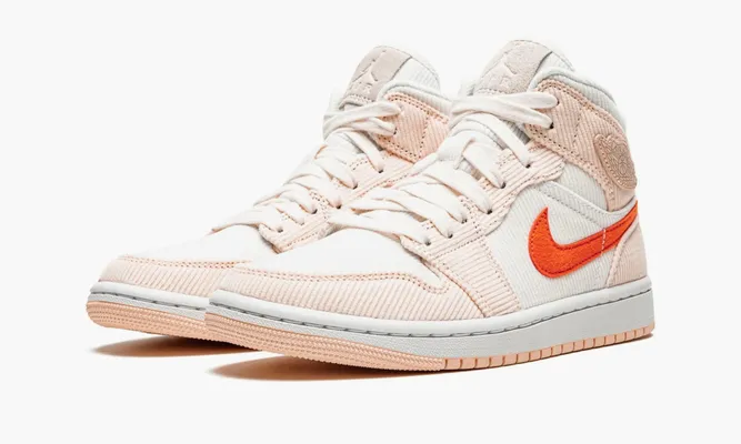 Кроссовки Air Jordan 1 Mid WMNS «Corduroy Sail» розовый
