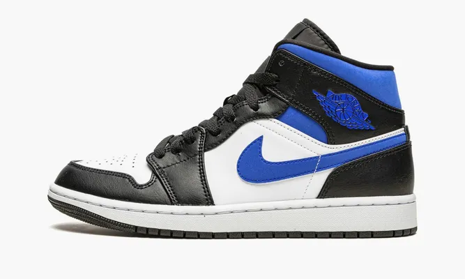 Кроссовки Air Jordan 1 Mid «White Black Royal» синий