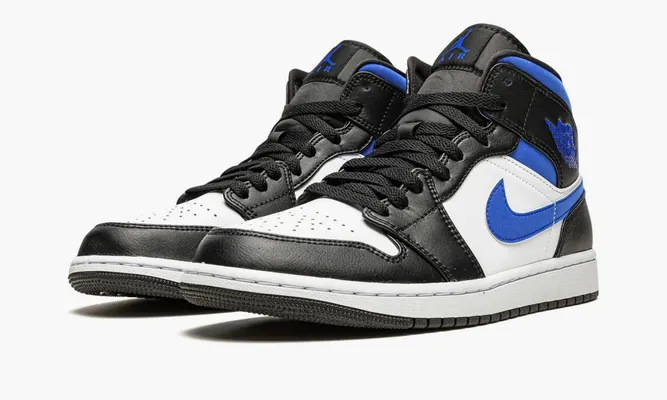 Кроссовки Air Jordan 1 Mid «White Black Royal» синий