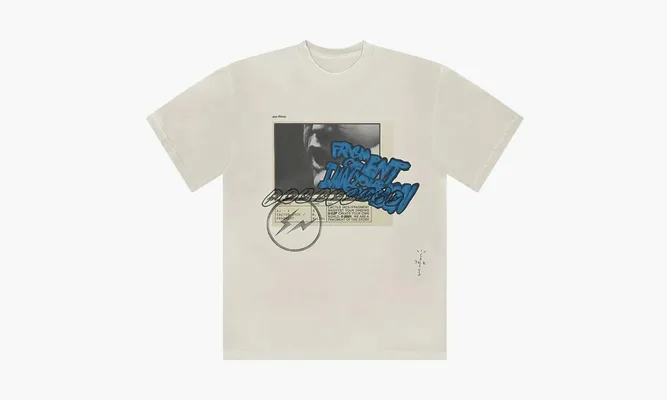 Одежда Travis Scott Cactus Jack X Fragment Manifest T-shirt «White» кремовый