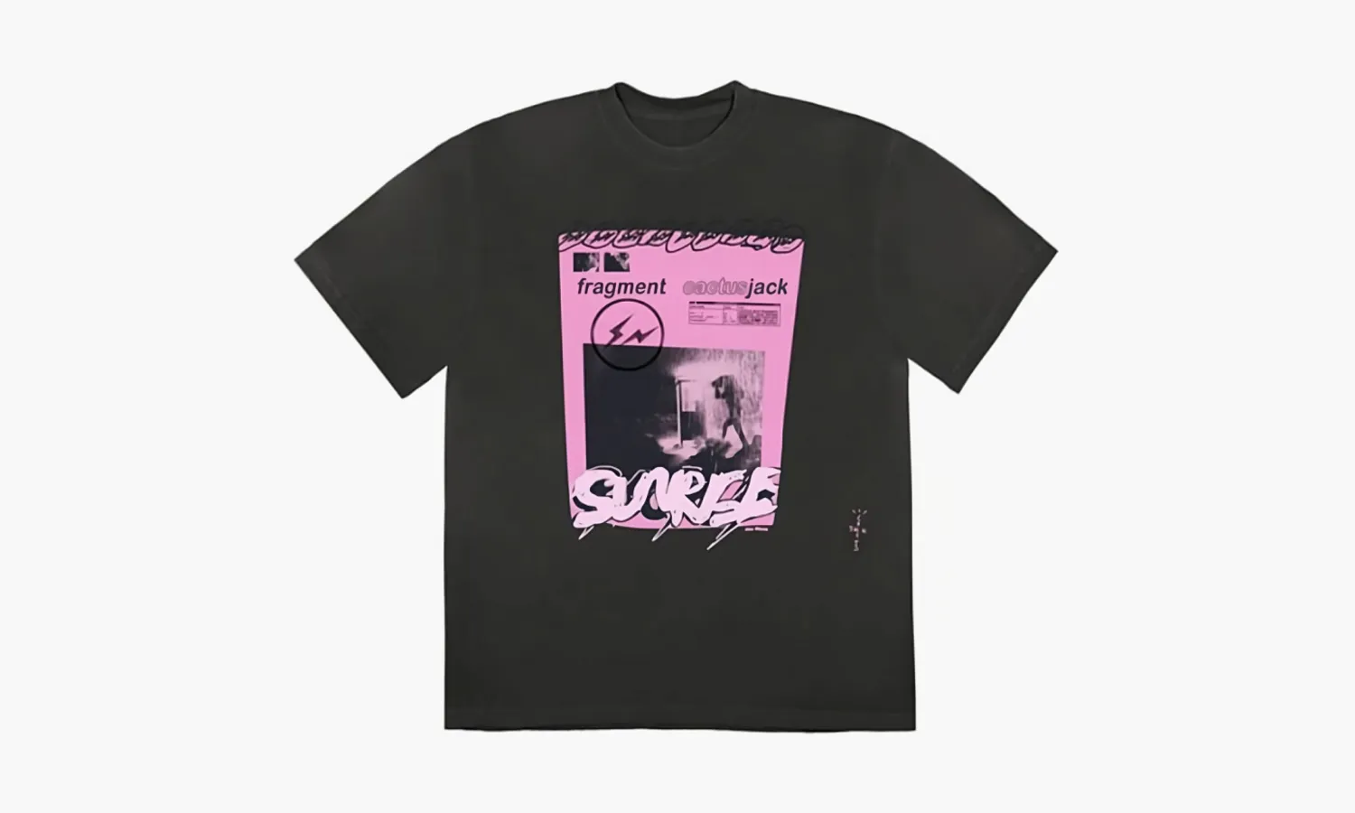 Travis Scott Cactus Jack X Fragment Pink Sunrise T-shirt «Washed Black»