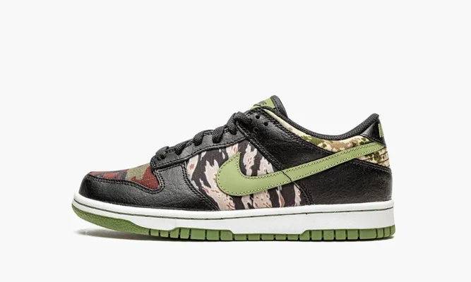 Кроссовки Nike Dunk Low GS «Crazy Camo» зеленый