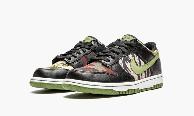 Кроссовки Nike Dunk Low GS «Crazy Camo» зеленый