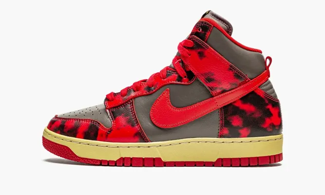 Кроссовки Nike Dunk High «1985 Red Acid Wash» серый,красный