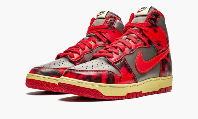 Кроссовки Nike Dunk High «1985 Red Acid Wash» серый,красный