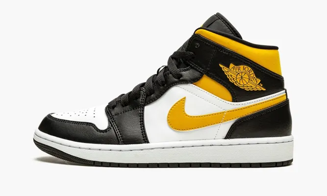 Кроссовки Air Jordan 1 Mid «White Pollen Black» желтый