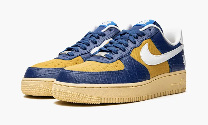 Кроссовки Nike Air Force 1 Low SP «Undefeated 5 On It Blue Yellow Croc» коричневый