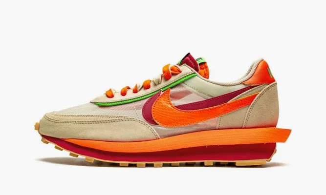 Кроссовки Nike Ld Waffle «Sacai Clot Kiss Of Death Net Orange Blaze» оранжевый