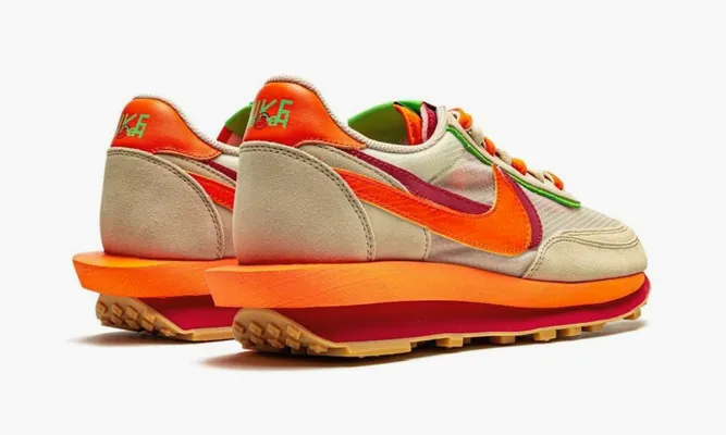 Кроссовки Nike Ld Waffle «Sacai Clot Kiss Of Death Net Orange Blaze» оранжевый