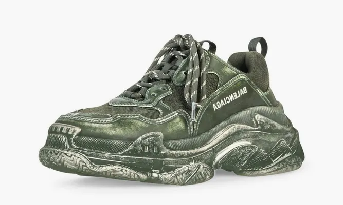 Кроссовки Balenciaga Triple S «Faded Green» зеленый