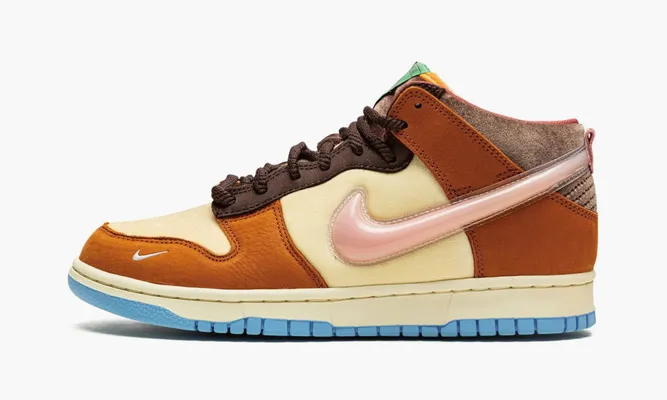 Кроссовки Nike Dunk Mid «Social Status Free Lunch Chocolate Milk» коричневый