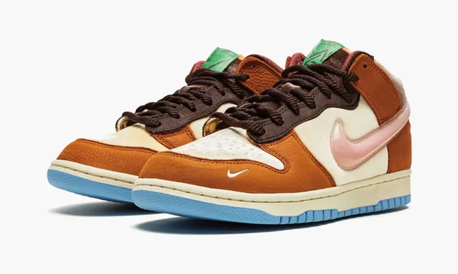Кроссовки Nike Dunk Mid «Social Status Free Lunch Chocolate Milk» коричневый