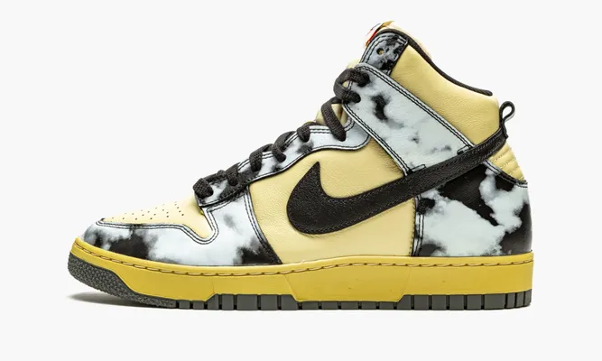 Кроссовки Nike Dunk High 1985 «Black Acid Wash» желтый