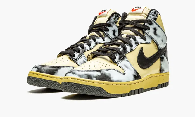 Кроссовки Nike Dunk High 1985 «Black Acid Wash» желтый