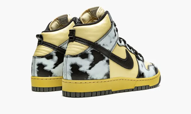 Кроссовки Nike Dunk High 1985 «Black Acid Wash» желтый
