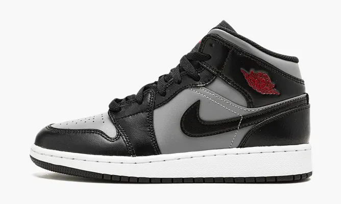 Кроссовки Air Jordan 1 Mid GS «Shadow Red» серый,черный