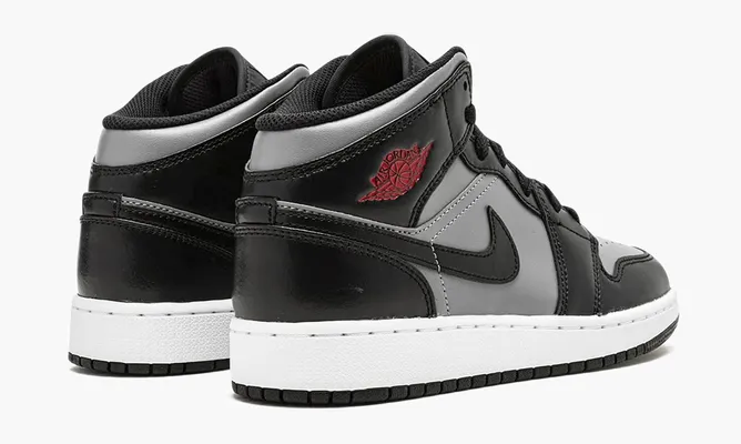Кроссовки Air Jordan 1 Mid GS «Shadow Red» серый,черный