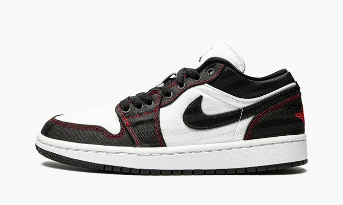 Кроссовки Air Jordan 1 Low SE Utility WMNS «White Black Gym Red» черный