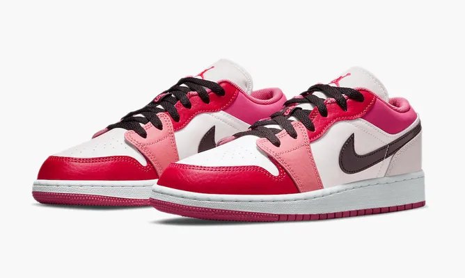 Кроссовки Air Jordan 1 Low GS «Pink Red» розовый