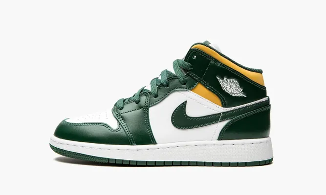 Кроссовки Air Jordan 1 Mid GS «Sonics» зеленый