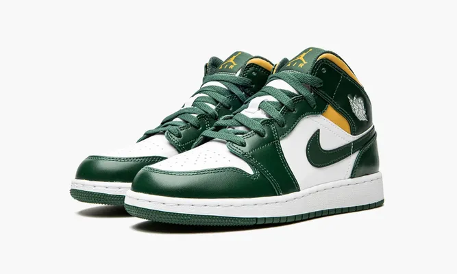 Кроссовки Air Jordan 1 Mid GS «Sonics» зеленый