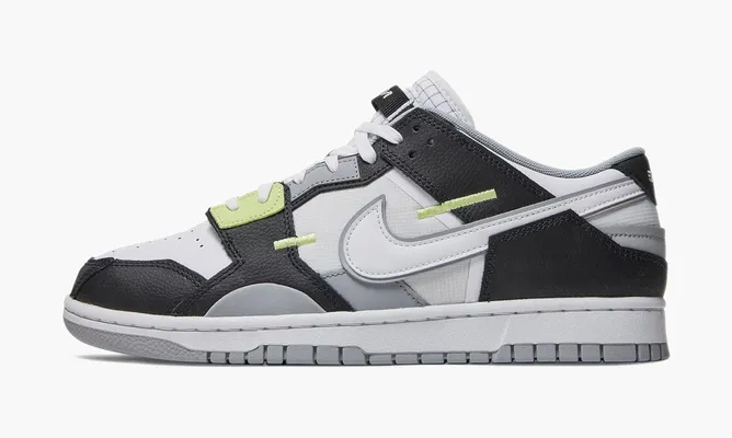 Кроссовки Nike Dunk Low Scrap «Wolf Grey Light Lemon Twist» белый,черный