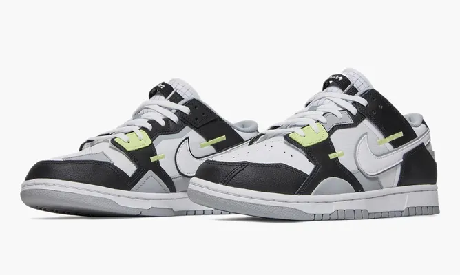 Кроссовки Nike Dunk Low Scrap «Wolf Grey Light Lemon Twist» белый,черный