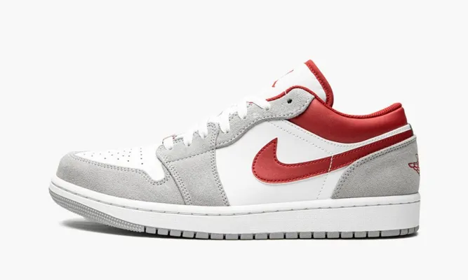 Кроссовки Air Jordan 1 Low SE «White / Grey / Red» серый,белый