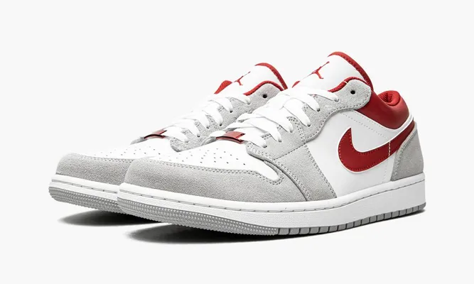 Кроссовки Air Jordan 1 Low SE «White / Grey / Red» серый,белый