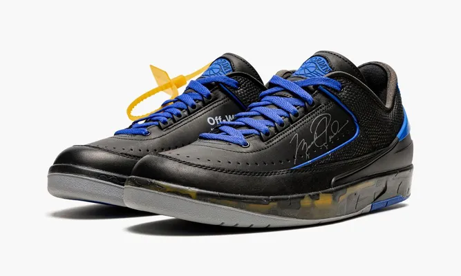 Кроссовки Air Jordan 2 Low OG SP «Off-white - Black / Blue» синий